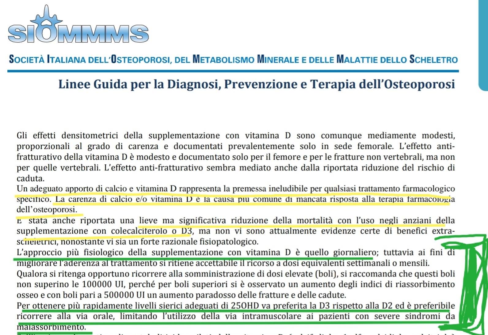 Vitamina D3 ? Giornaliera e per via orale