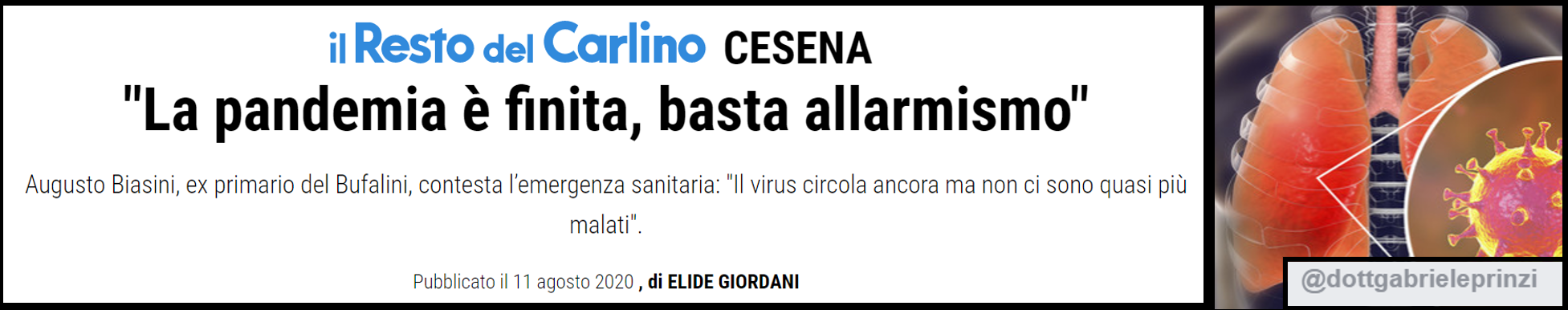 "La pandemia è finita, basta allarmismo"